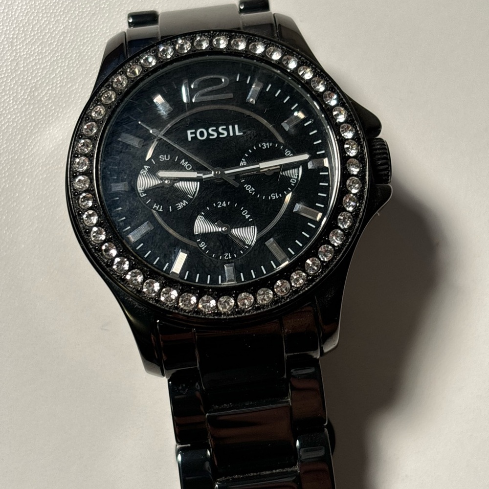 Pewter Fossil Watch